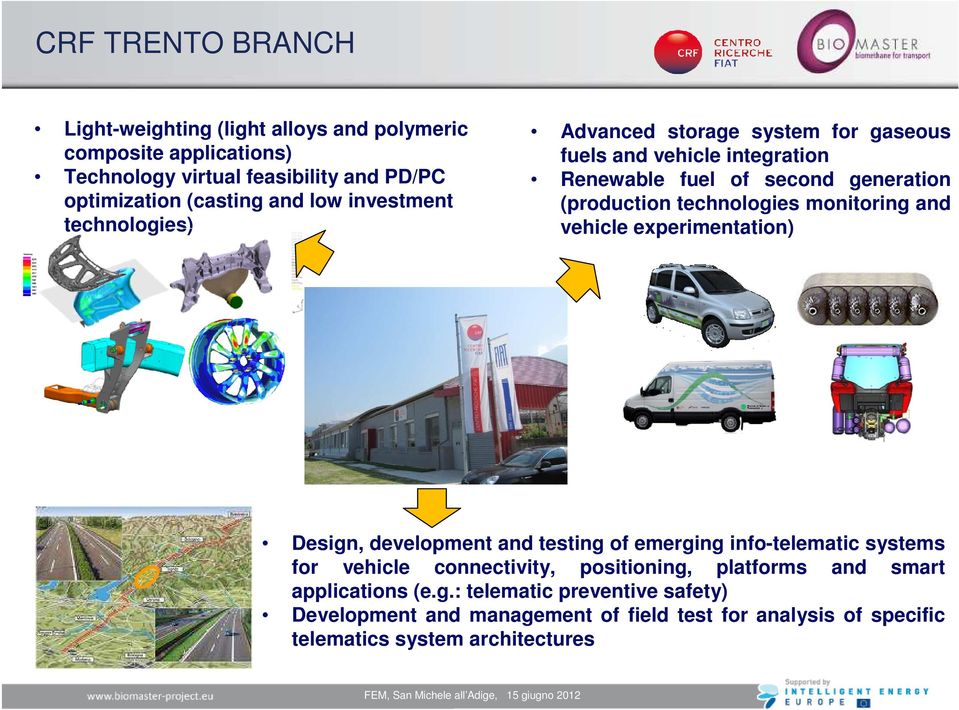 monitoring and vehicle experimentation) Design, development and testing of emerging info-telematic systems for vehicle connectivity, positioning, platforms