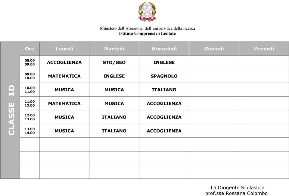 ITALIANO MATEMATICA MUSICA ACCOGLIENZA