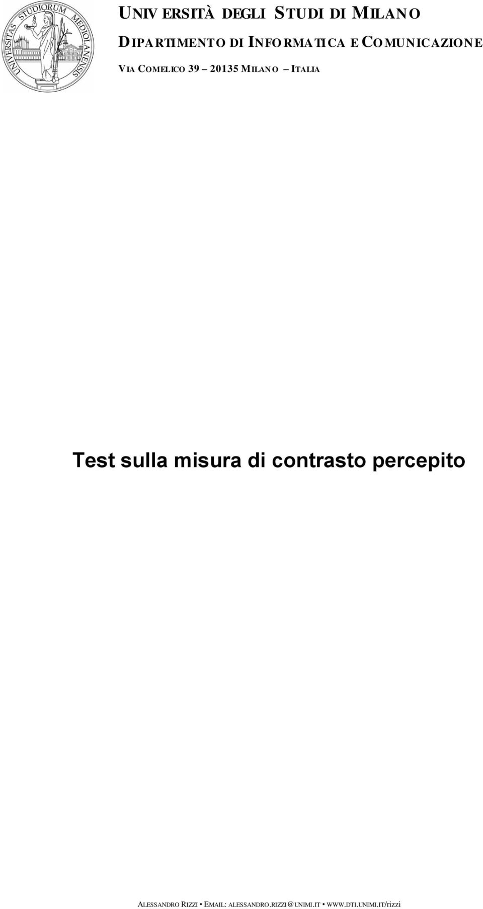 ITALIA Test sulla misura di contrasto percepito ALESSANDRO