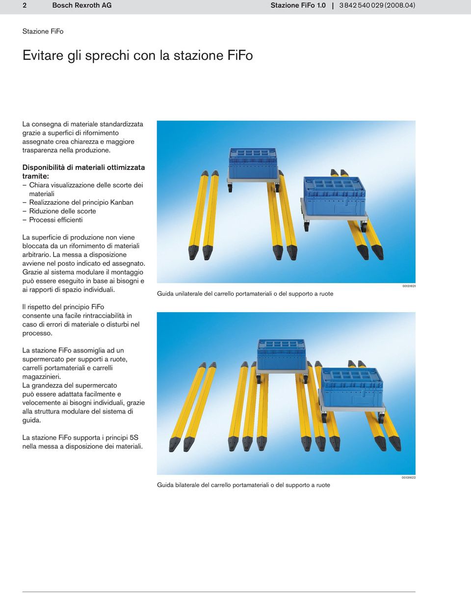 Disponibilità di materiali ottimizzata tramite: Chiara visualizzazione delle scorte dei materiali Realizzazione del principio Kanban Riduzione delle scorte Processi efficienti La superficie di