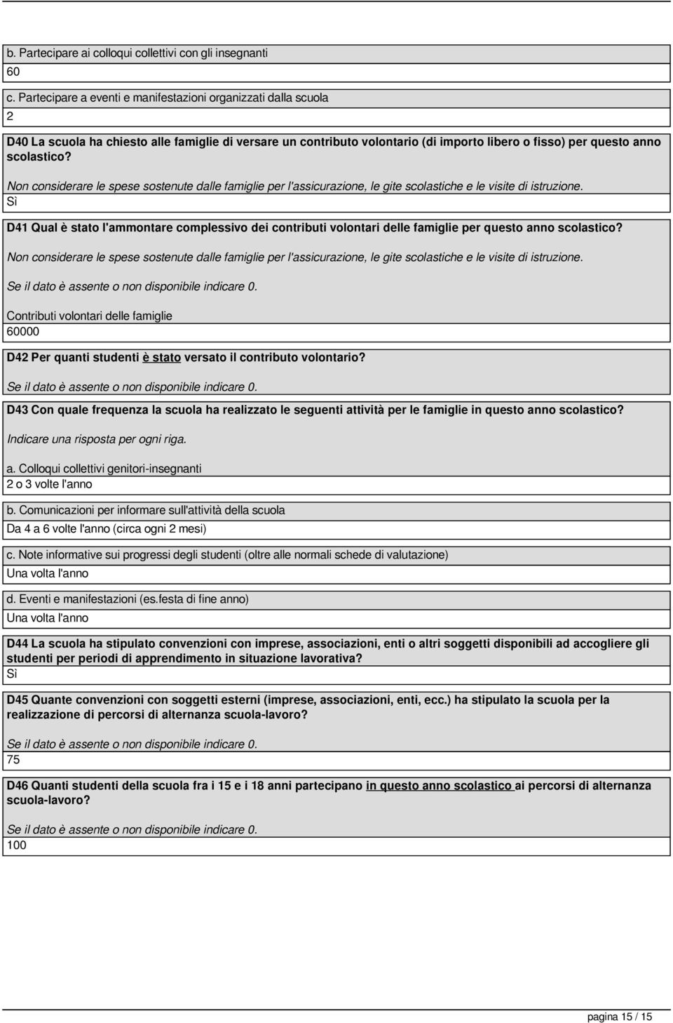 Non considerare le spese sostenute dalle famiglie per l'assicurazione, le gite scolastiche e le visite di istruzione.