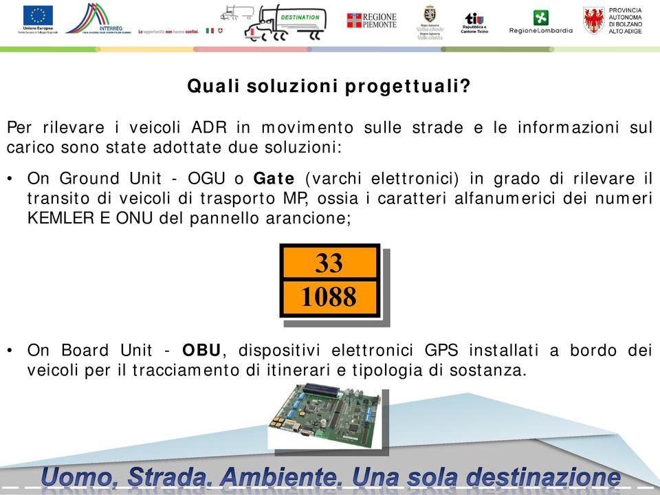 On Ground Unit - OGU o Gate (varchi elettronici) in grado di rilevare il transito di veicoli di trasporto MP, ossia i