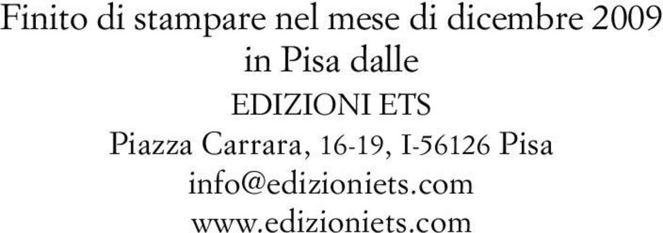 ETS Piazza Carrara, 16-19, I-56126