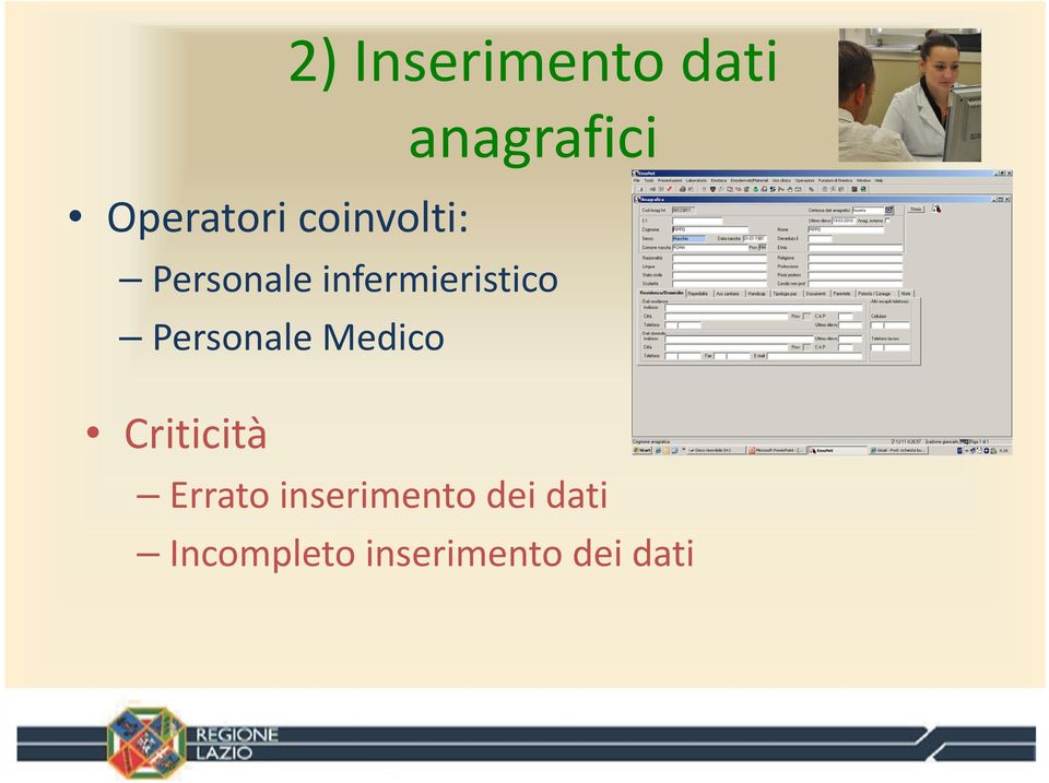 Personale Medico Criticità Errato