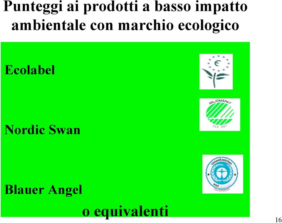 marchio ecologico Ecolabel