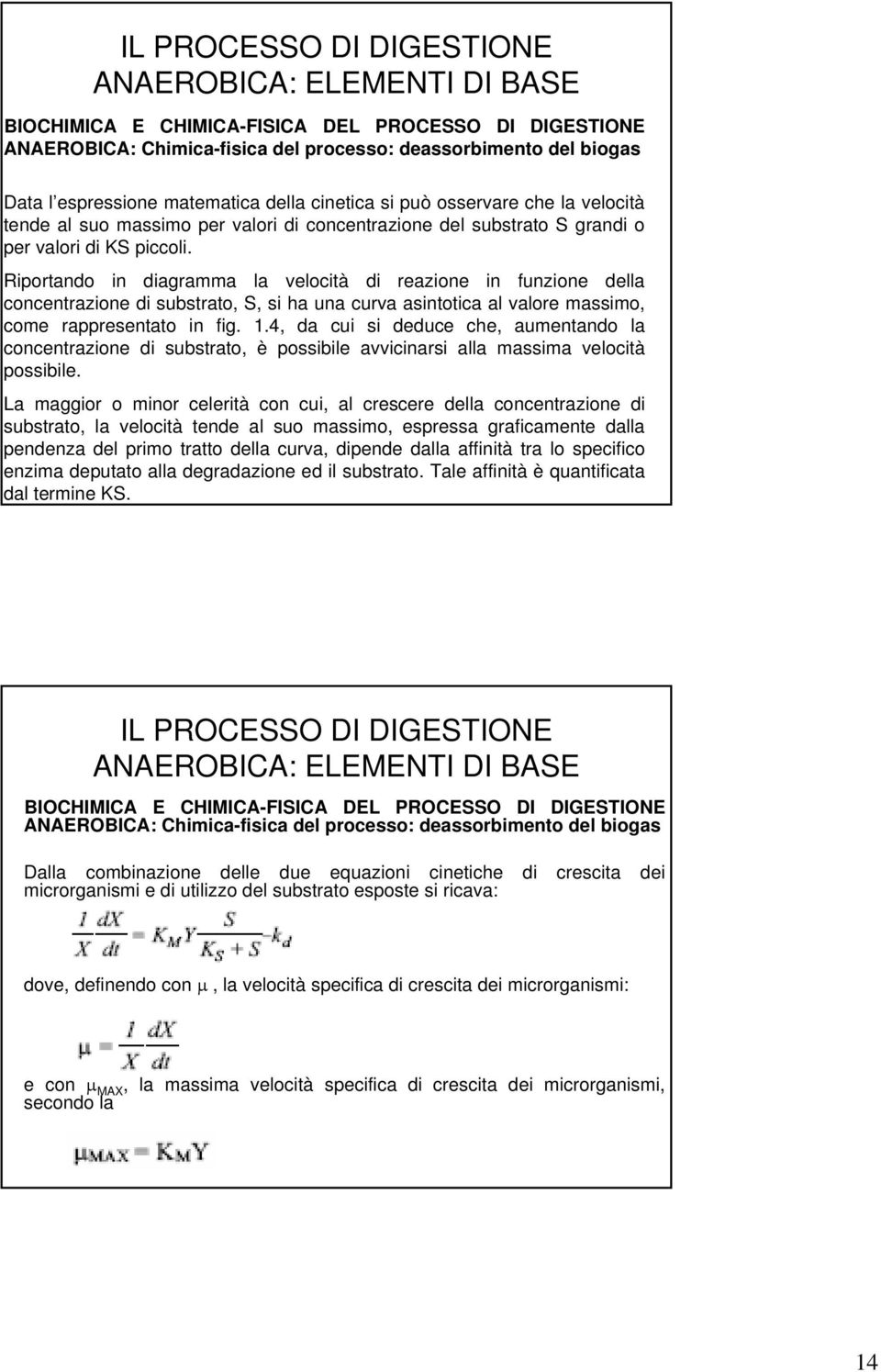 Riportando in diagramma la velocità di reazione in funzione della concentrazione di substrato, S, si ha una curva asintotica al valore massimo, come rappresentato in fig. 1.