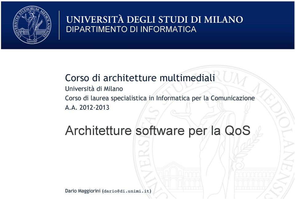 specialistica in Informatica per la