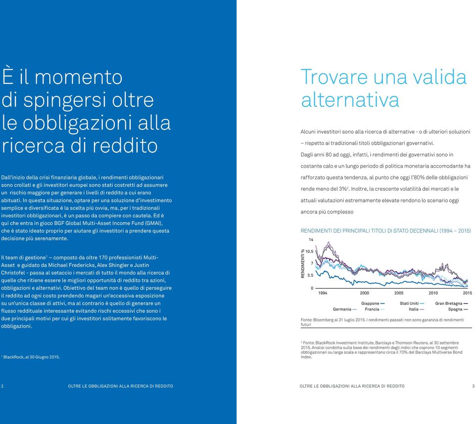 Dagli anni 80 ad oggi, infatti, i rendimenti dei governativi sono in costante calo e un lungo periodo di politica monetaria accomodante ha Dall inizio della crisi finanziaria globale, i rendimenti