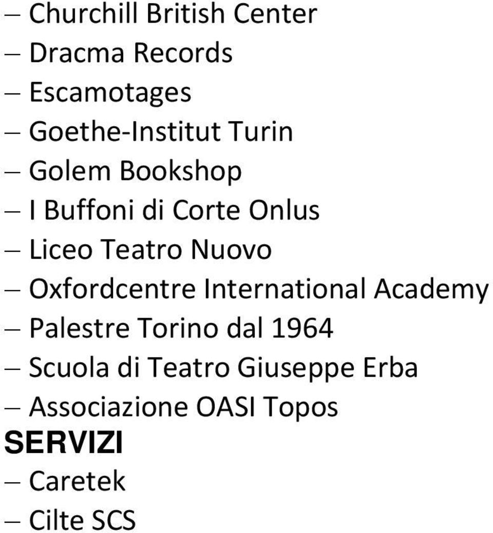 Oxfordcentre International Academy Palestre Torino dal 1964 Scuola