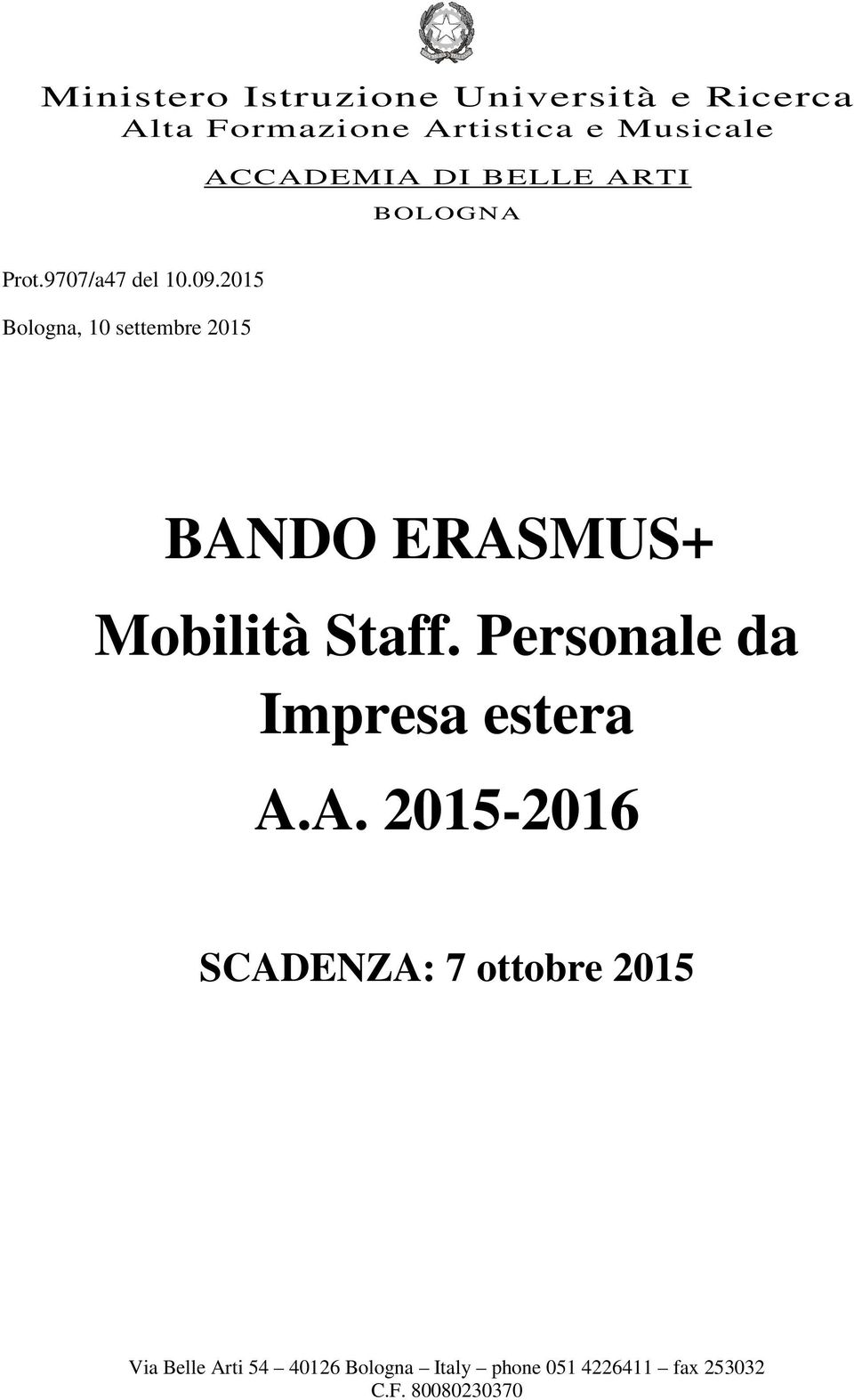 ERASMUS+ Mobilità Staff.