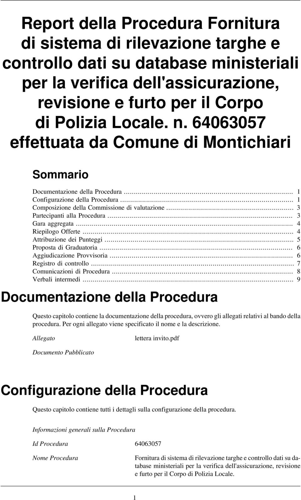 .. 3 Partecipanti alla Procedura... 3 Gara aggregata... 4 Riepilogo Offerte... 4 Attribuzione dei Punteggi... 5 Proposta di Graduatoria... 6 Aggiudicazione Provvisoria... 6 Registro di controllo.