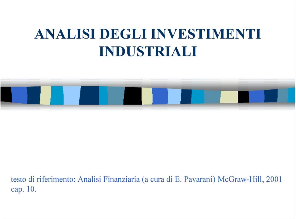 riferimento: Analisi Finanziaria