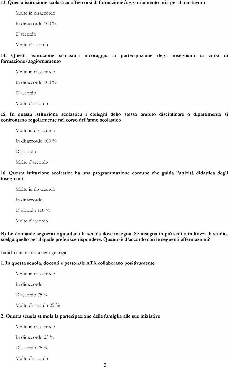 In questa istituzione scolastica i colleghi dello stesso ambito disciplinare o dipartimento si confrontano regolarmente nel corso dell anno scolastico 100 % 16.