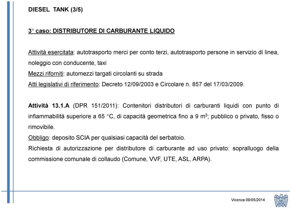 /09/2003 e Circolare n. 857 del 17