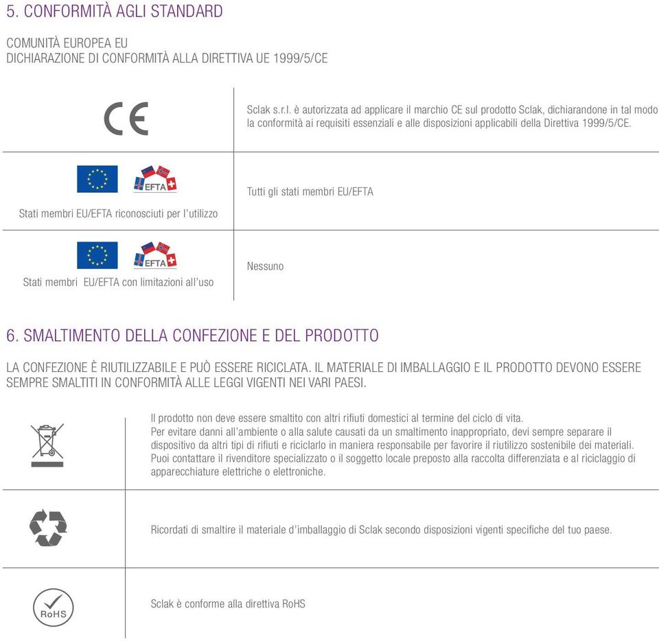 Stati membri EU/EFTA riconosciuti per l utilizzo Tutti gli stati membri EU/EFTA Stati membri EU/EFTA con limitazioni all uso Nessuno 6.