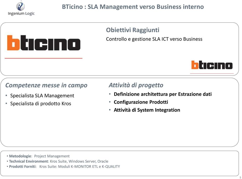 Definizione architettura per Estrazione dati