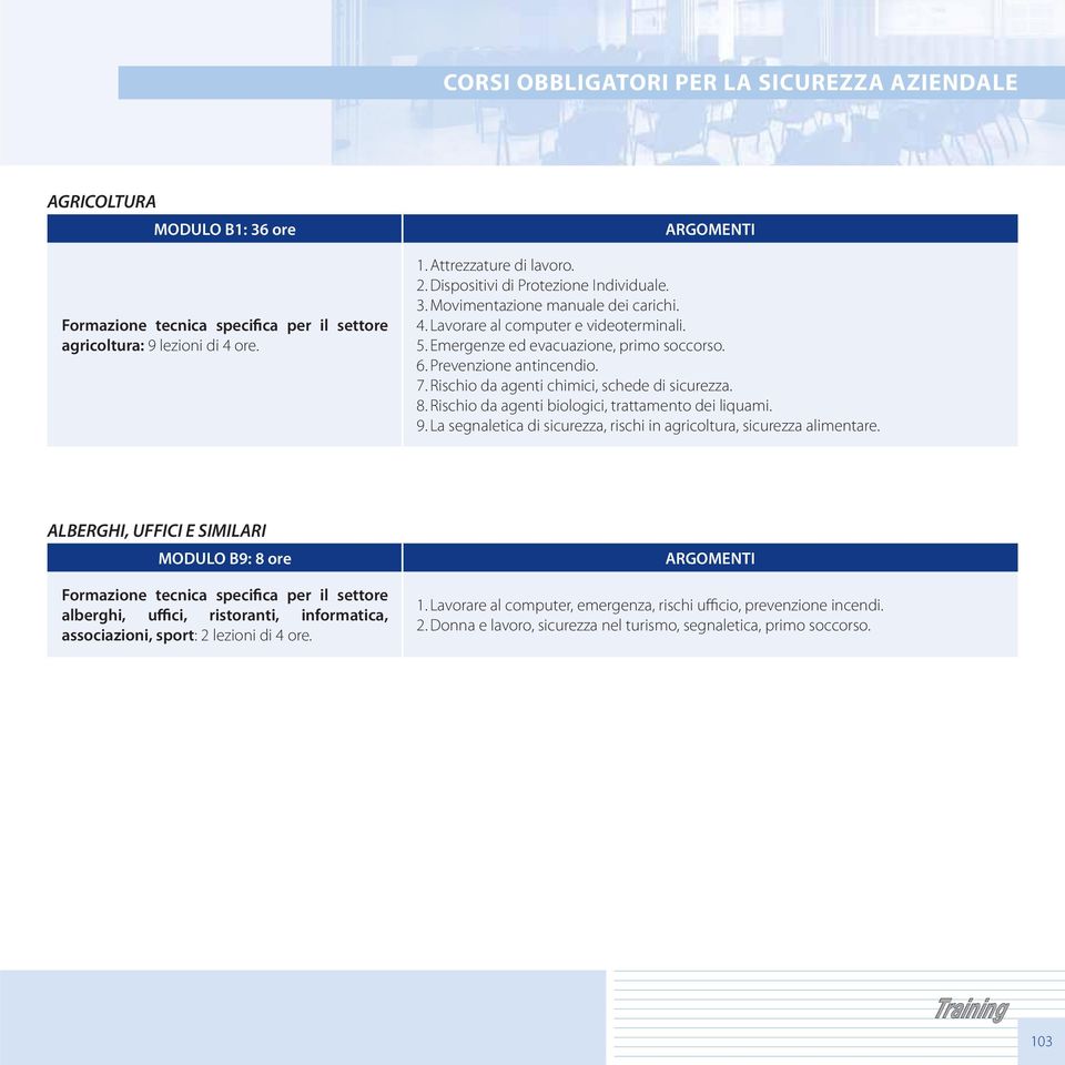 La segnaletica di sicurezza, rischi in agricoltura, sicurezza alimentare.