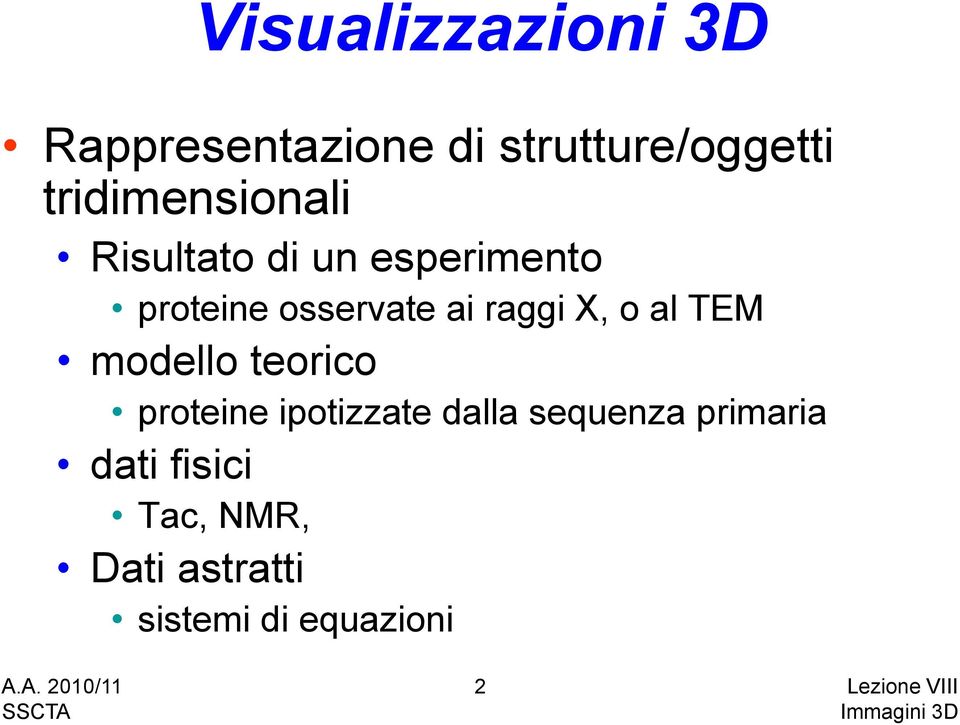 raggi X, o al TEM modello teorico proteine ipotizzate dalla