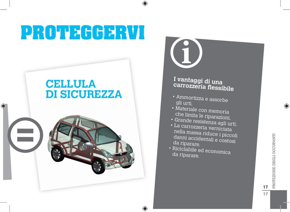 agli urti, La carrozzeria verniciata nella massa riduce i piccoli danni accidentali e