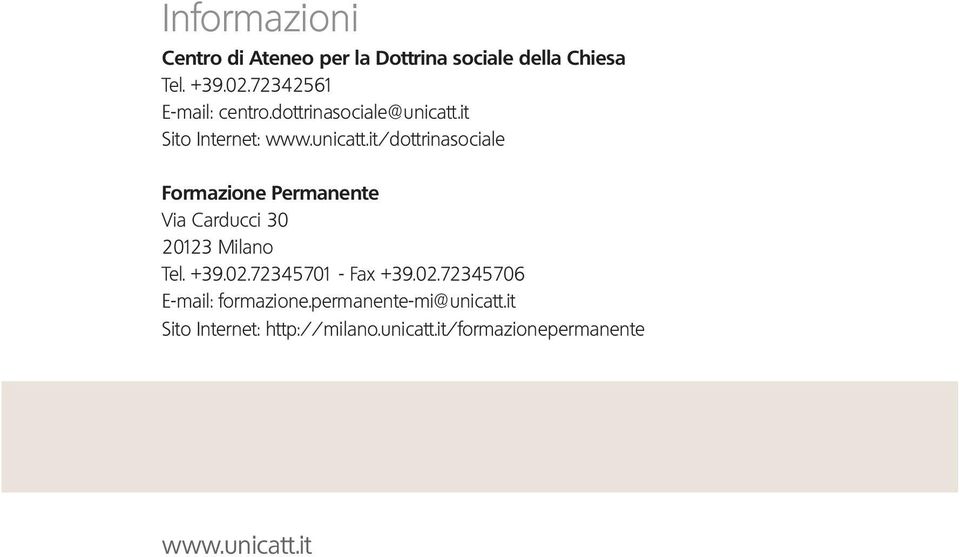 it Sito Internet: www.unicatt.