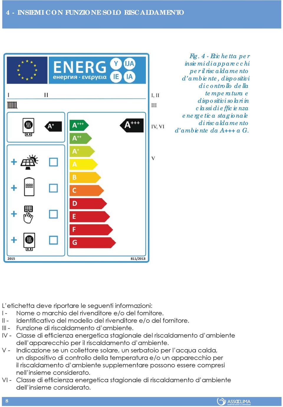 riscaldamento d ambiente da A+++ a G. L etichetta deve riportare le seguenti informazioni: I - Nome o marchio del rivenditore e/o del fornitore.