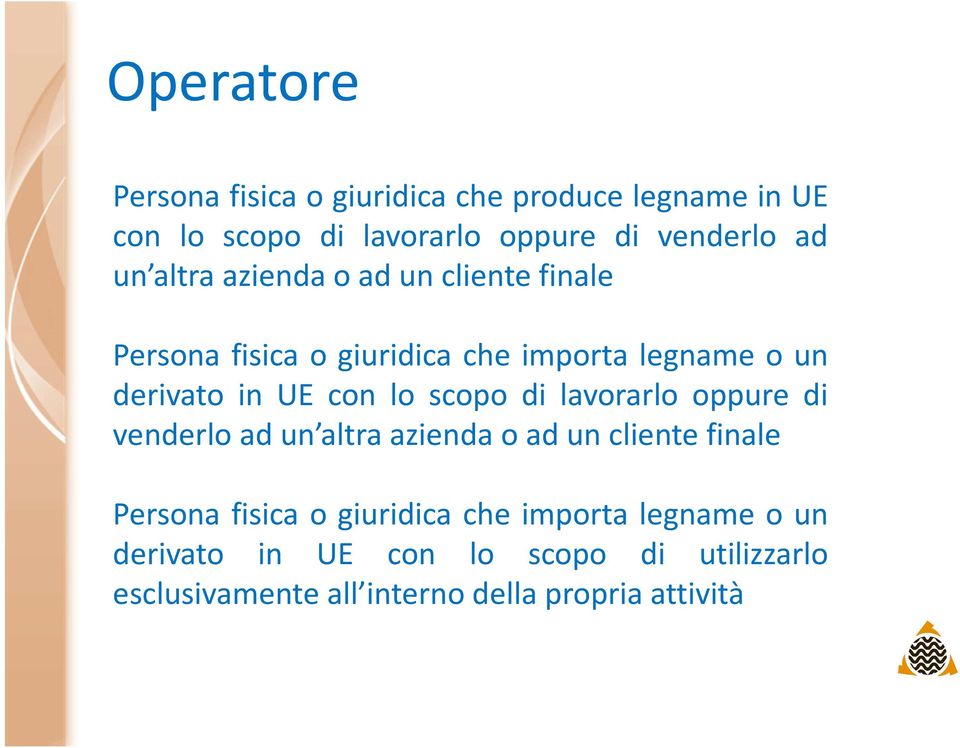 lo scopo di lavorarlo oppure di venderlo ad  lo scopo di utilizzarlo esclusivamente all interno della propria