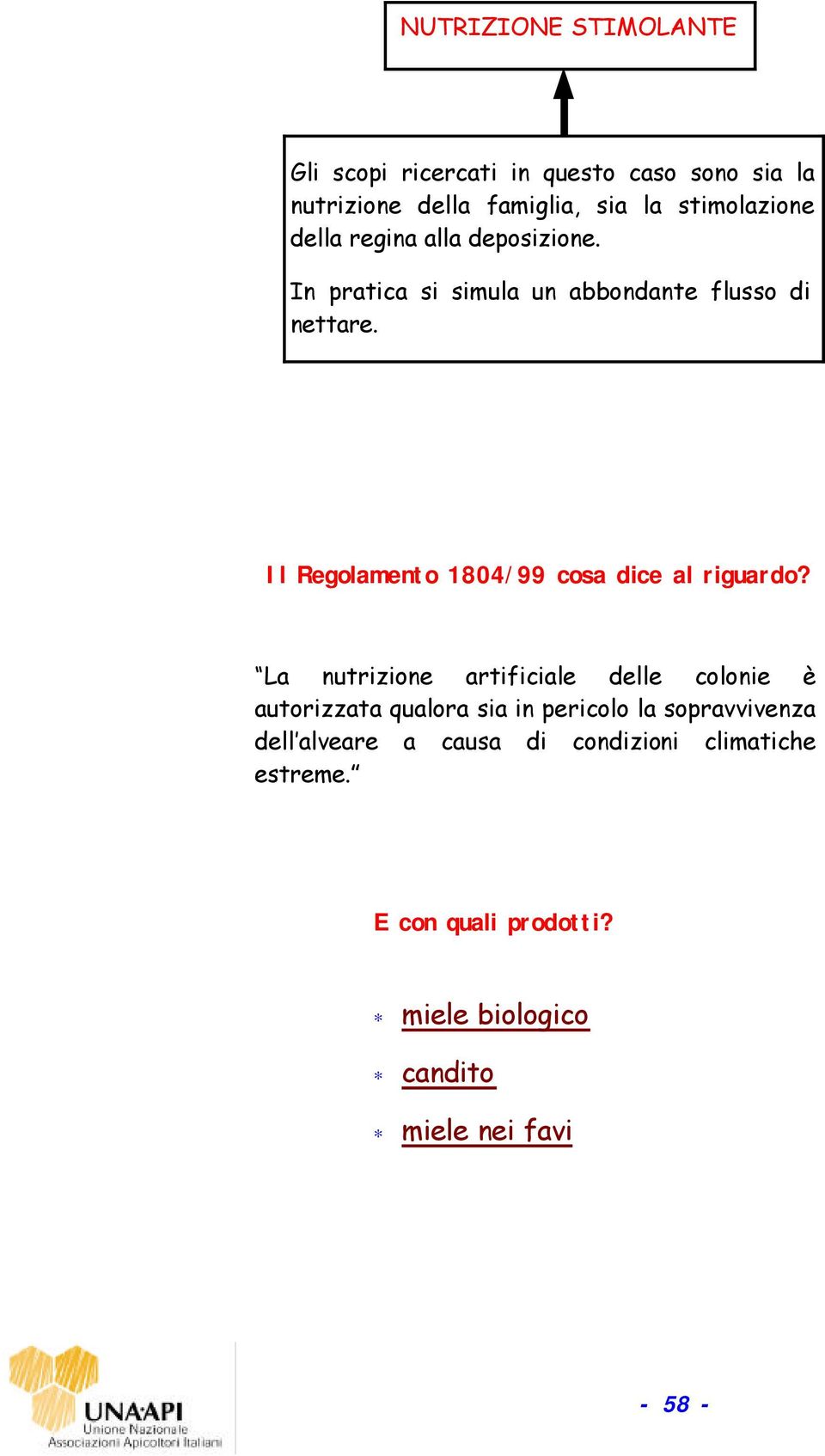 Il Regolamento 1804/99 cosa dice al riguardo?