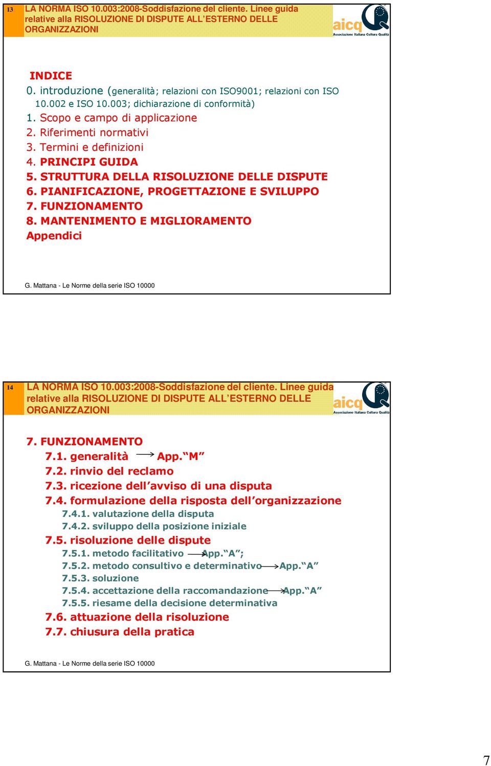 Termini e definizioni 4. PRINCIPI GUIDA 5. STRUTTURA DELLA RISOLUZIONE DELLE DISPUTE 6. PIANIFICAZIONE, PROGETTAZIONE E SVILUPPO 7. FUNZIONAMENTO 8.