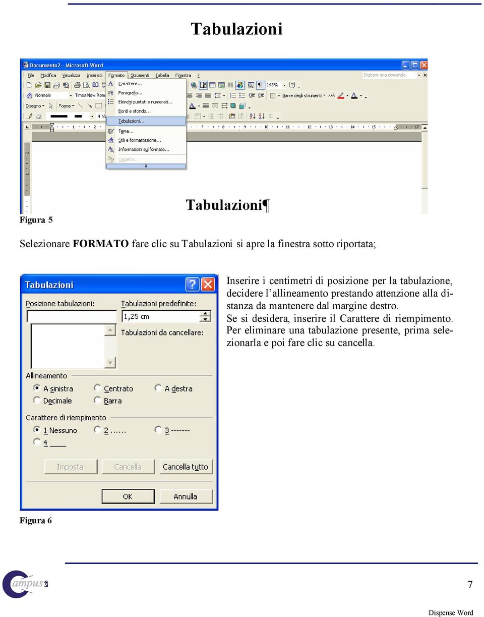 attenzione alla distanza da mantenere dal margine destro.