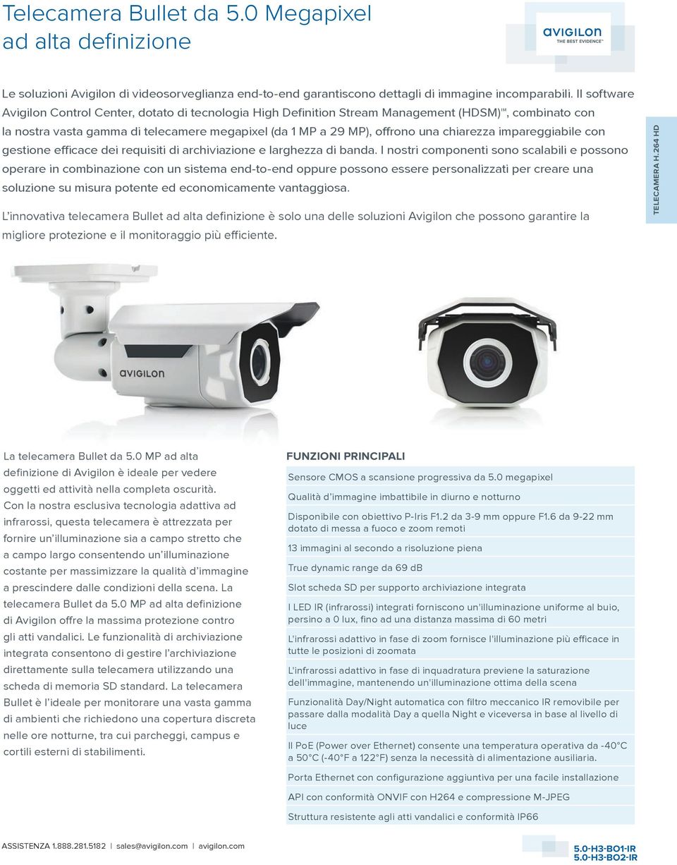 264 HD La telecamera Bullet da 5.0 MP ad alta oggetti ed attività nella completa oscurità.