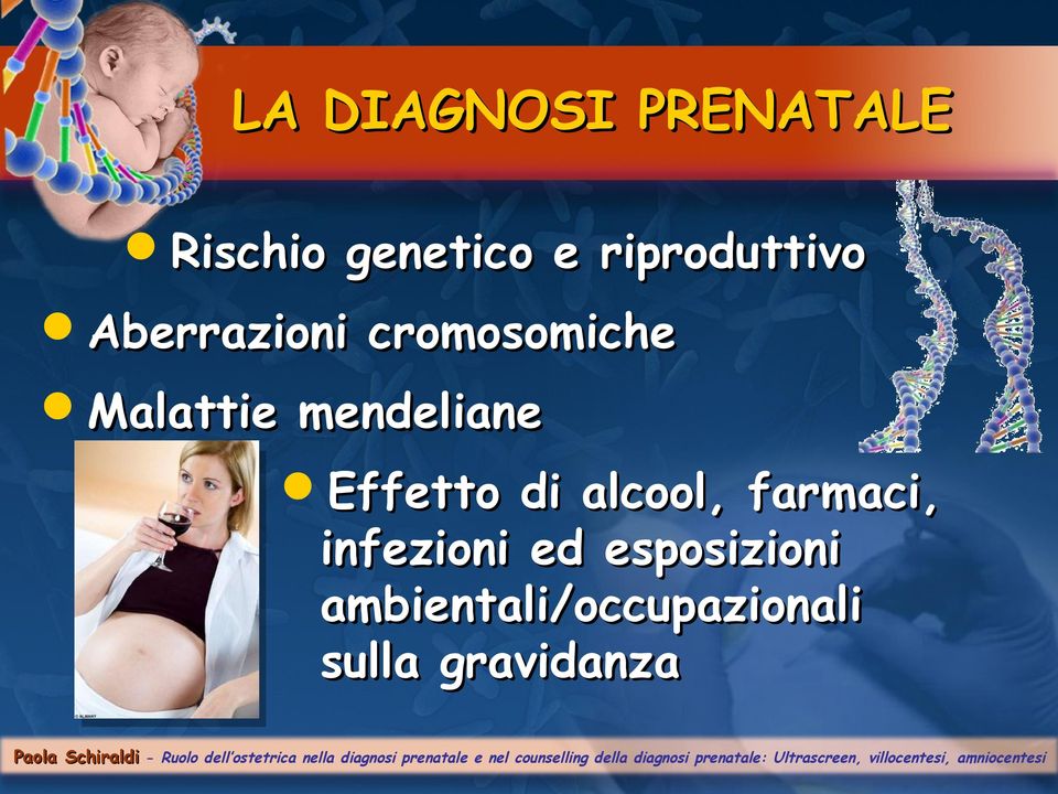 mendeliane Effetto di alcool, farmaci, infezioni