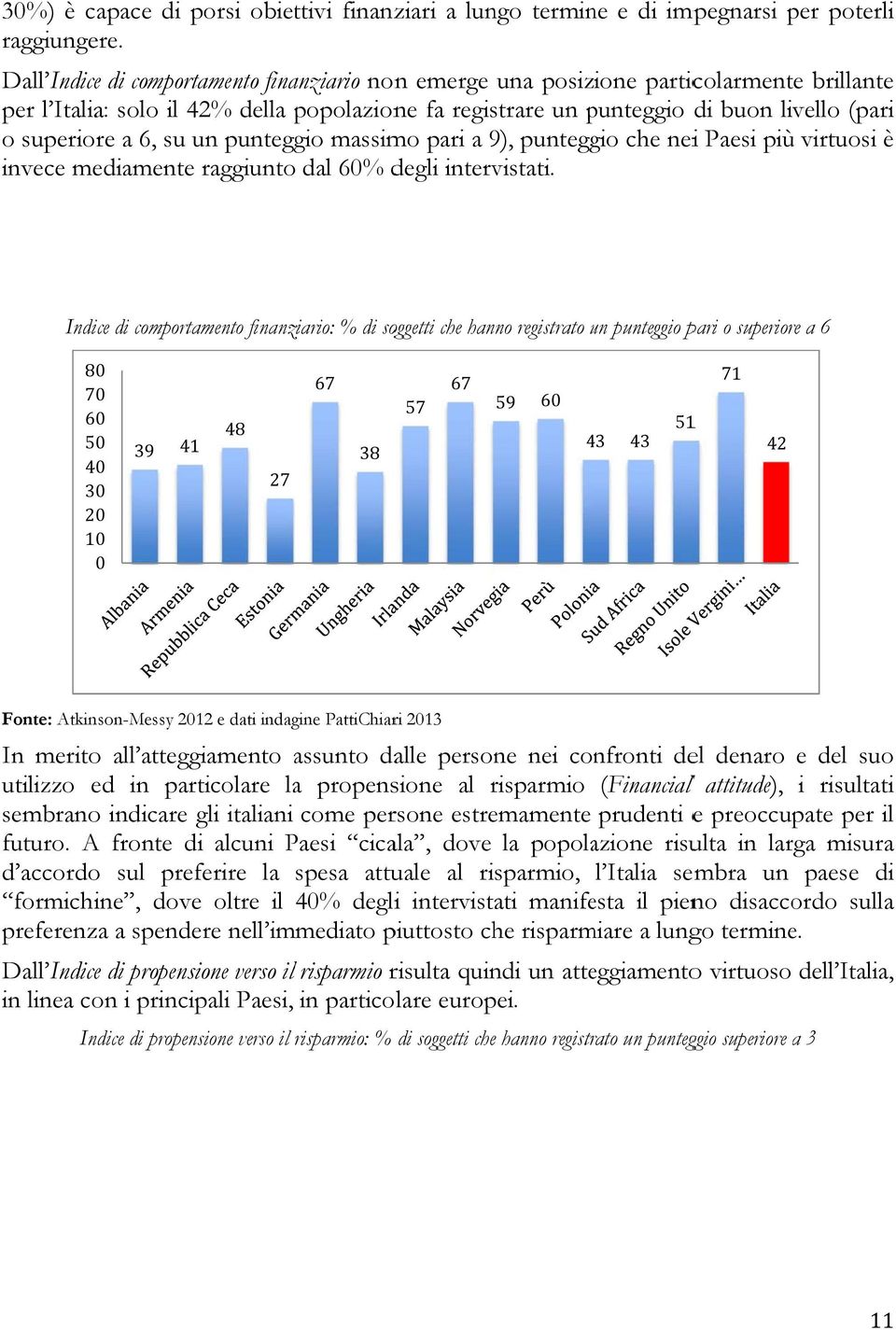 superiore a 6, su un punteggio massimo pari a 9), punteggio che neii Paesi più virtuosi è invece mediamente raggiunto dal 60% degli intervistati.