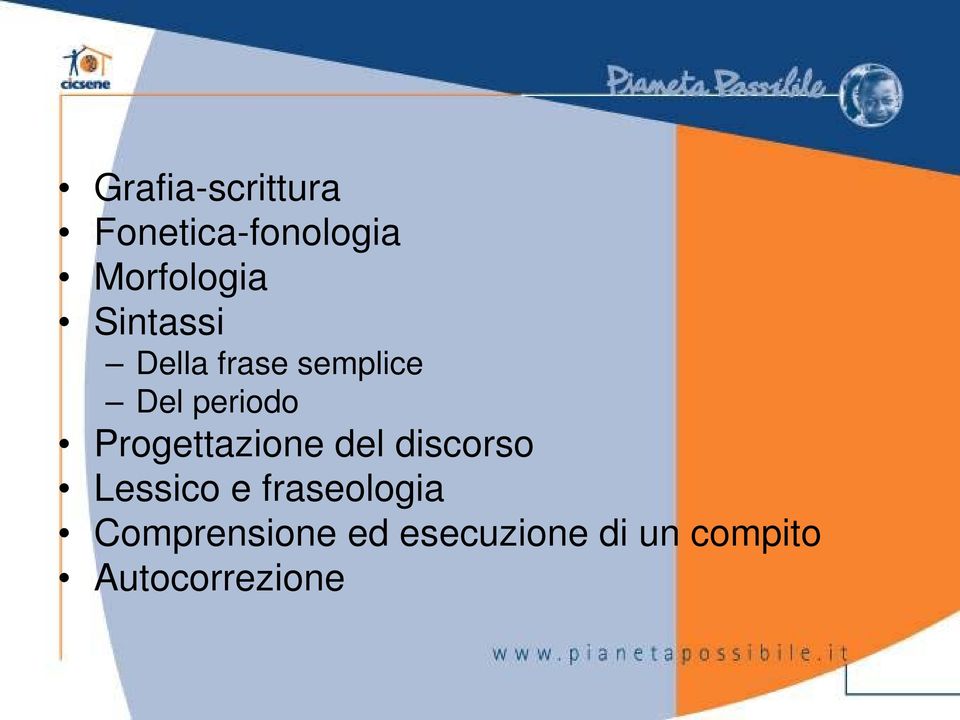 Progettazione del discorso Lessico e fraseologia