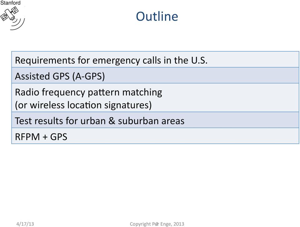 (or wireless loca&on signatures) Test results for urban