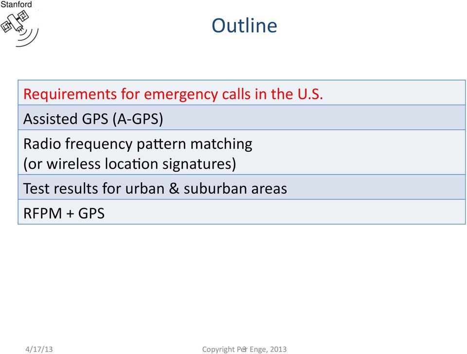 (or wireless loca&on signatures) Test results for urban