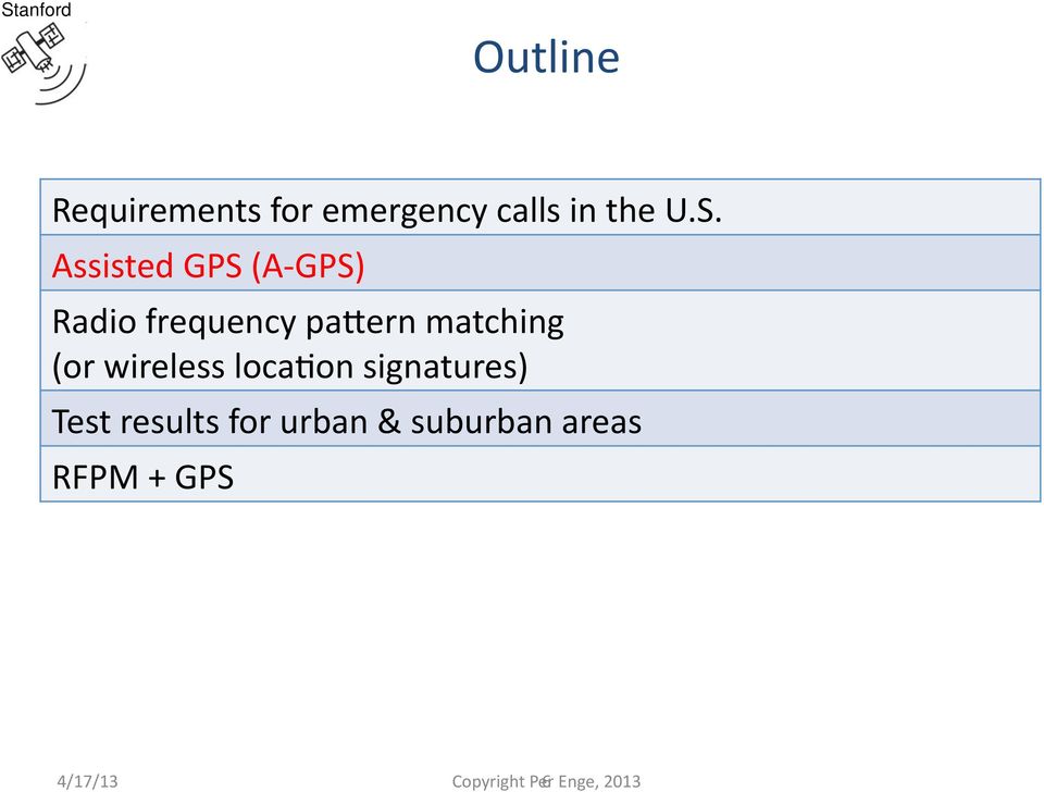 (or wireless loca&on signatures) Test results for urban