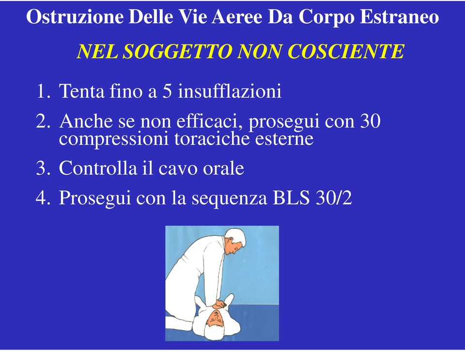 Anche se non efficaci, prosegui con 30 compressioni