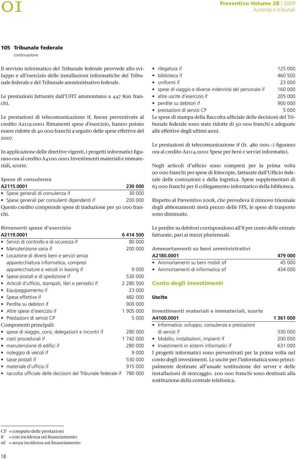 0001 6 414 500 Servizi di controllo e di sicurezza if 80 000 Manutenzione varia if 200 000 Locazione di diversi beni e servizi senza apparecchiatura informatica, compresi apparecchiature e veicoli in