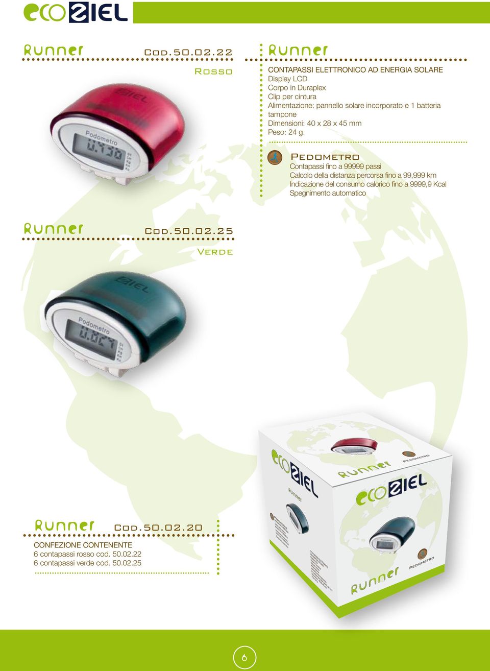 incorporato e 1 batteria tampone Dimensioni: 40 x 28 x 45 mm Peso: 24 g.