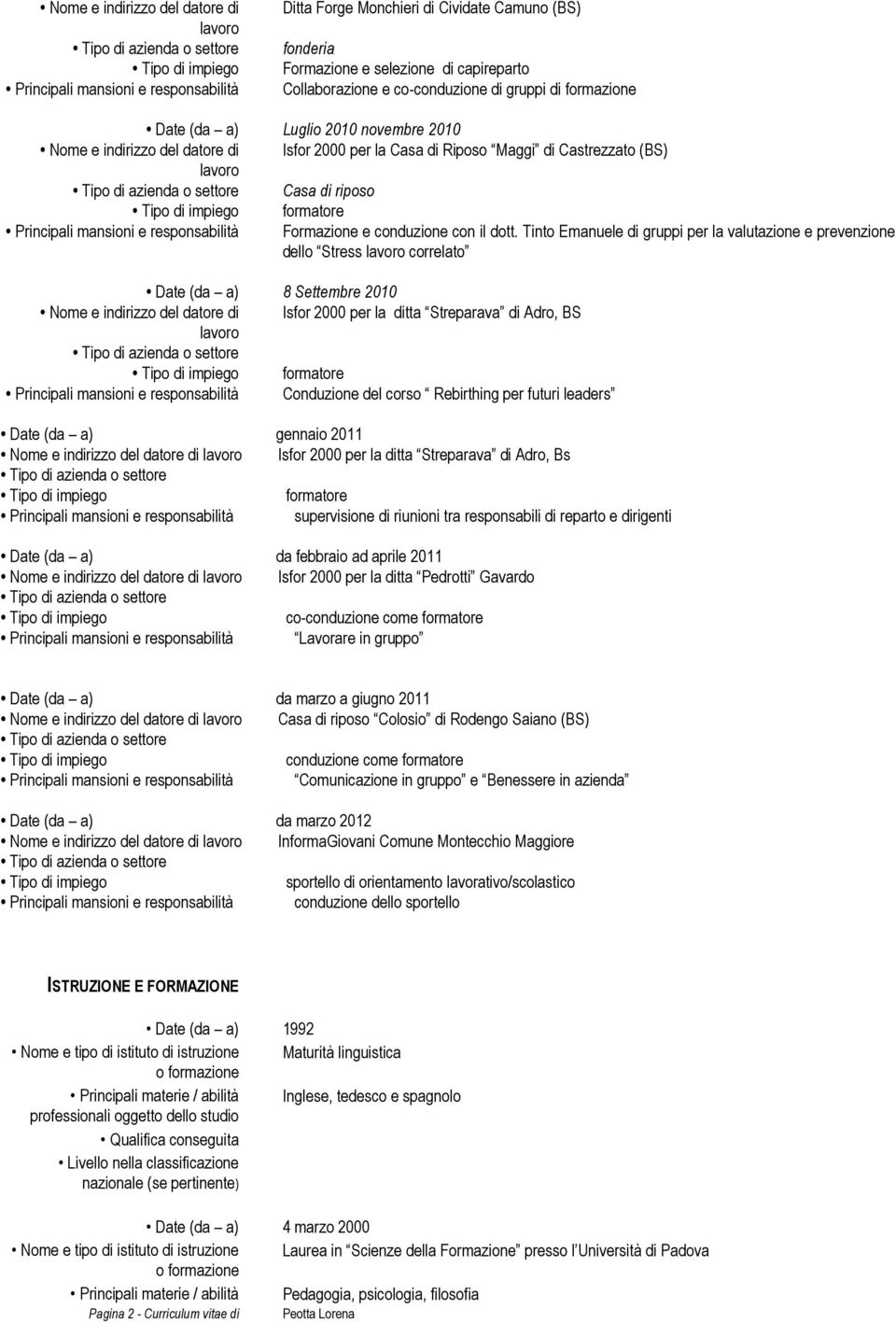 responsabilità Formazione e conduzione con il dott.