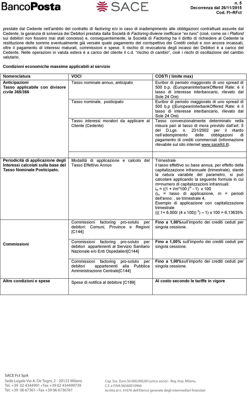 Cedente la restituzione delle somme eventualmente già versate quale pagamento del corrispettivo dei Crediti ceduti e non ancora incassati, oltre il pagamento di interessi maturati, commissioni e