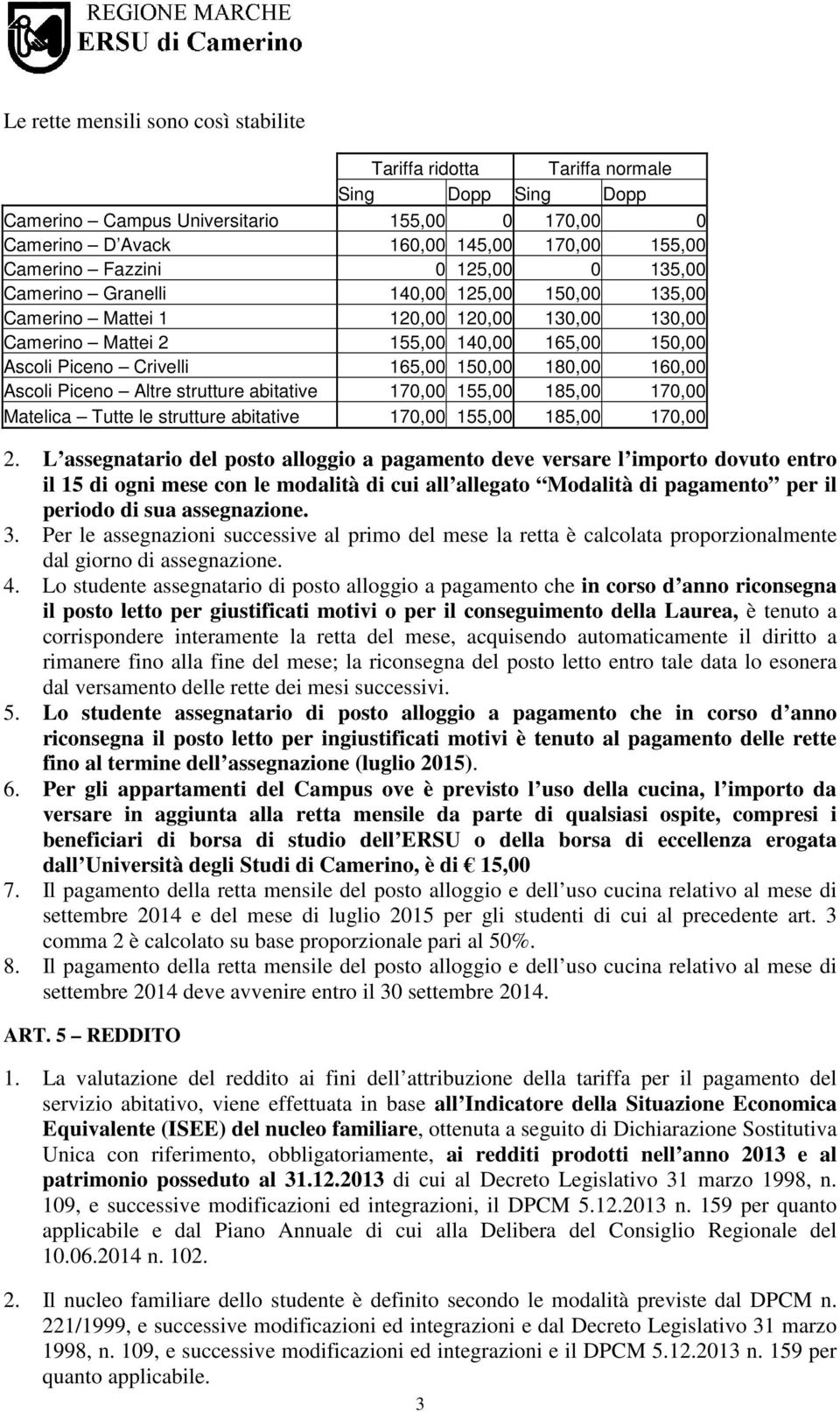 160,00 Ascoli Piceno Altre strutture abitative 170,00 155,00 185,00 170,00 Matelica Tutte le strutture abitative 170,00 155,00 185,00 170,00 2.