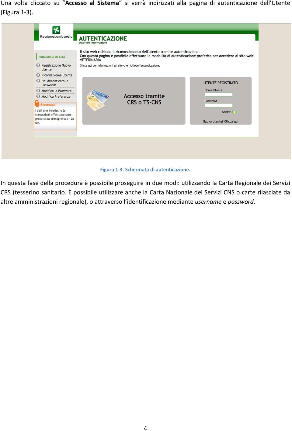 In questa fase della procedura è possibile proseguire in due modi: utilizzando la Carta Regionale dei Servizi CRS