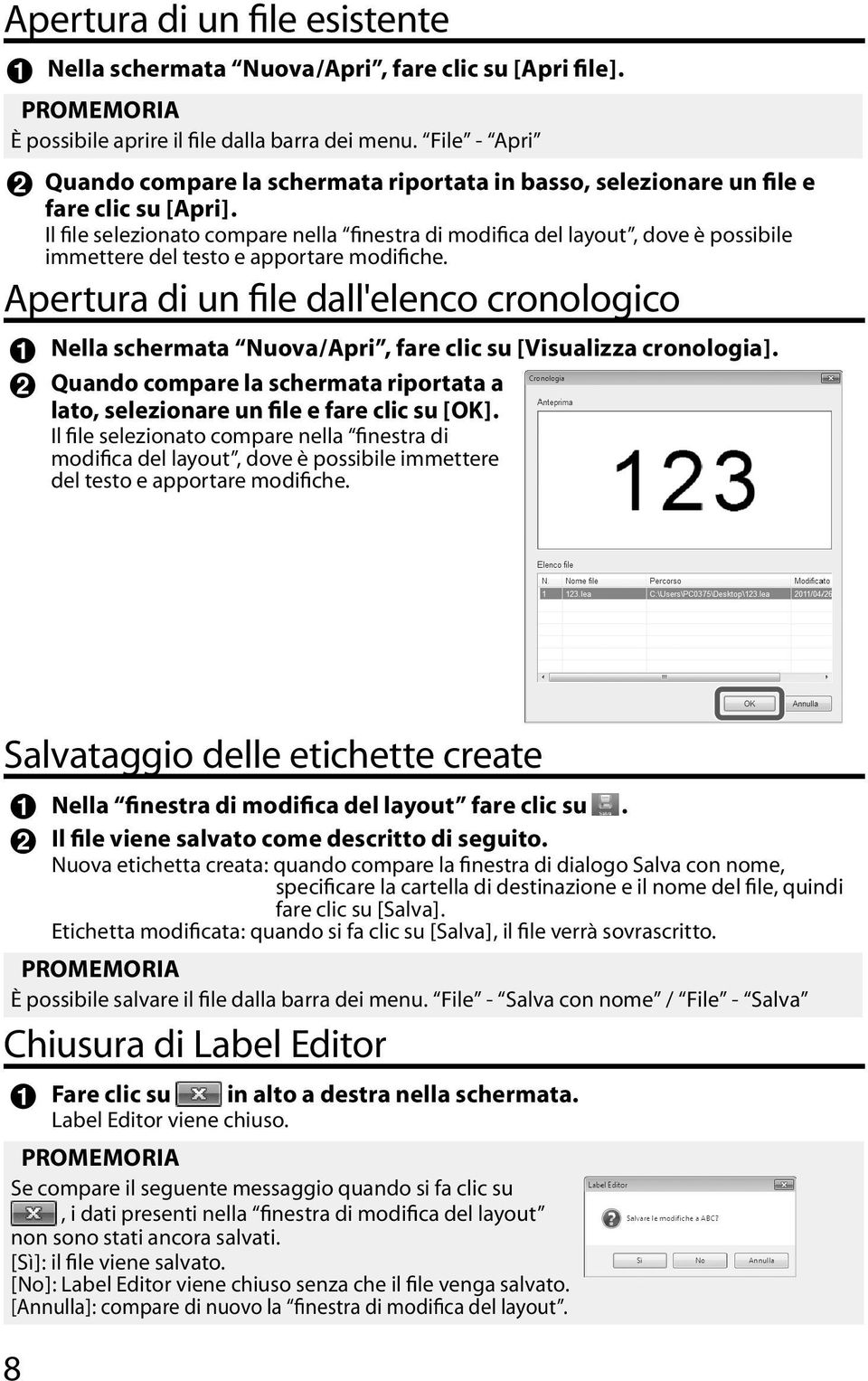 Il file selezionato compare nella finestra di modifica del layout, dove è possibile immettere del testo e apportare modifiche.