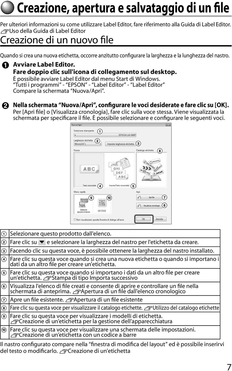 Fare doppio clic sull'icona di collegamento sul desktop. È possibile avviare Label Editor dal menu Start di Windows.