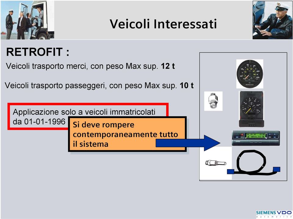 12 t Veicoli trasporto passeggeri, con  10 t Applicazione