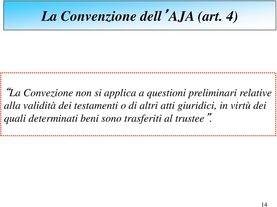 preliminari relative alla validità dei testamenti o di