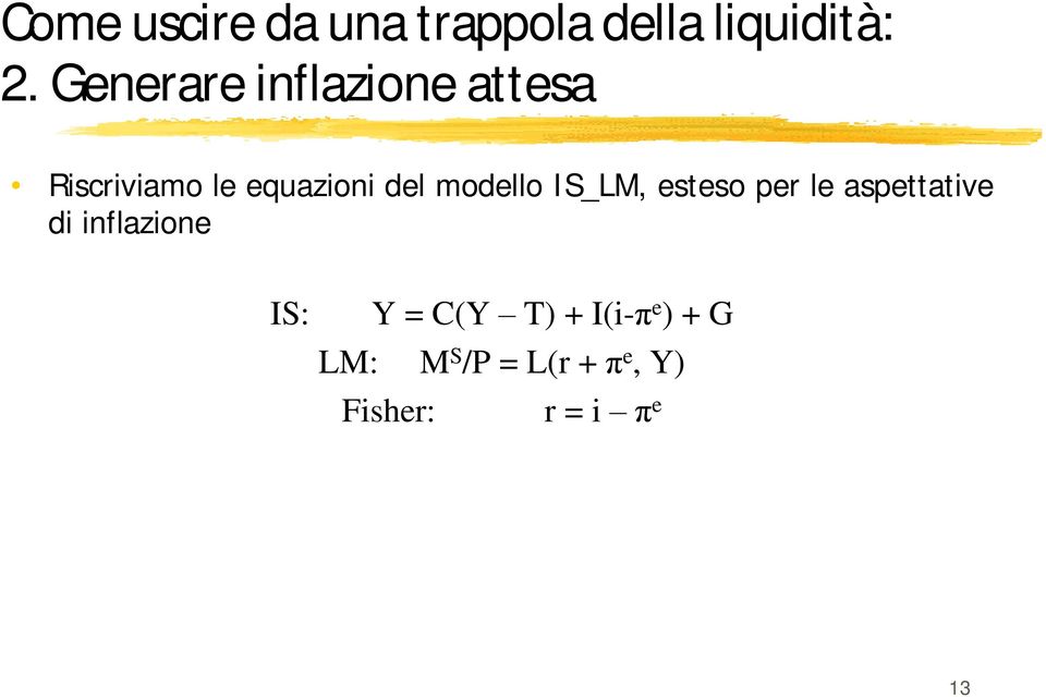 modello IS_LM, esteso per le aspettative di inflazione