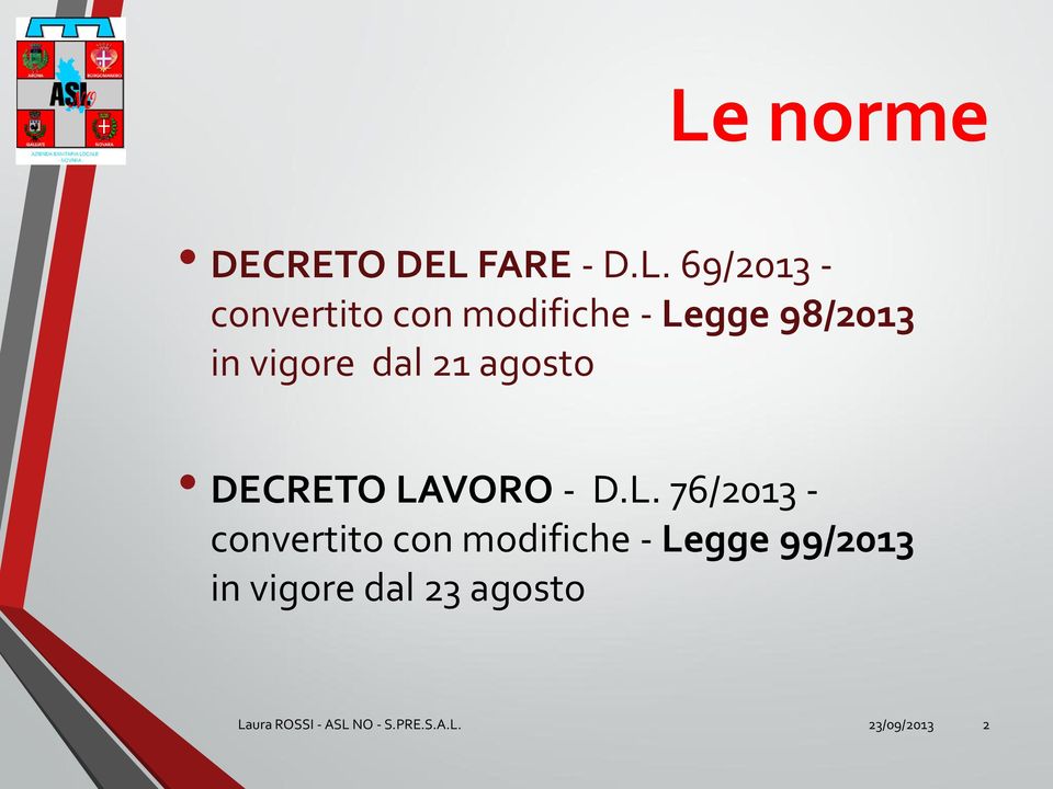 LAVORO - D.L. 76/2013 - convertito con modifiche - Legge