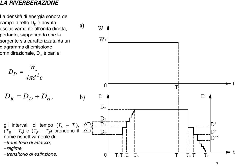 omnidirezionale, D D è pari a: D D = W 4πd s 2 c D = D + R D D riv gli intervalli di tempo (T A T 0 ), (T